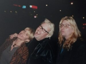 Mike’s pornography colleagues, May 1994. L-R: Sharon Kane (starlet), Chi Chi LaRue (director), and Mickey Skee (Mike’s “nom de porn” critic). Photo courtesy of Mike Szymanski.