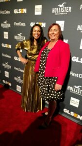 Stephanie Byers and Rosario Dawson at the GLSEN Respect Awards in New York City, New York, 2018. Photo courtesy of Stephanie Byers.