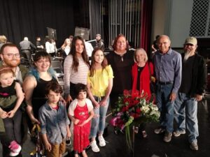 Stephanie and a number of her family members at her final concert at Wichita North High School, Wichita, Kansas, 2019. Photo courtesy of Stephanie Byers.