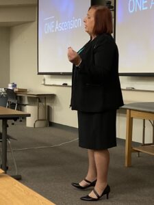 Stephanie speaking to Family Physicians on being transgender in Wichita, Kansas, 2019. Photo courtesy of Stephanie Byers.