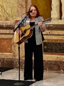 Stephanie performs in the Kansas Capitol for Music in Our Schools Month, 2021. Photo courtesy of Stephanie Byers.