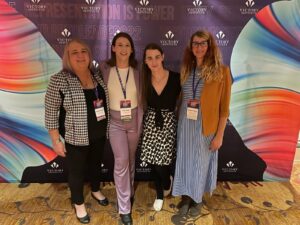 Group photo of Stephanie Byers (left), Taylor Small, Zooey Zephyr, and Brianna Titone - all trans, state legislators at the Victory Institute in Washington, DC, 2022. Photo courtesy of Stephanie Byers.