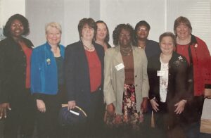 Harriet Miller and Monica Wehrle with the Fort Wayne Women’s Bureau Staff AWAC in 
Fort Wayne, Indiana, 1990’s Photo Courtesy of Harriet Miller and Monica Wehrle.