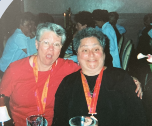 Monica Wehrle and Harriet Miller at the Australia Gay Games; in Sydney, Australia, 2002. Photo Courtesy of Harriet Miller and Monica Wehrle.