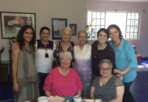 Monica Wehrle and Harriet (bottom row) with various friends in Cancun, Mexico, 2018. 
Photo Courtesy of Harriet Miller and Monica Wehrle.