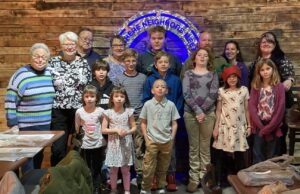 Harriet Miller and Monica Wehrle (left) with extended family in Fort Wayne, Indiana 2021. 
Photo Courtesy of Harriet Miller and Monica Wehrle.