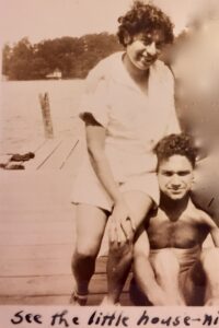 Harriet’s parents Marion and Joe on a lakeside dock at Lake Hopatcong, New Jersey, in the 1930’s. Photo Courtesy of Harriet Miller and Monica Wehrle.